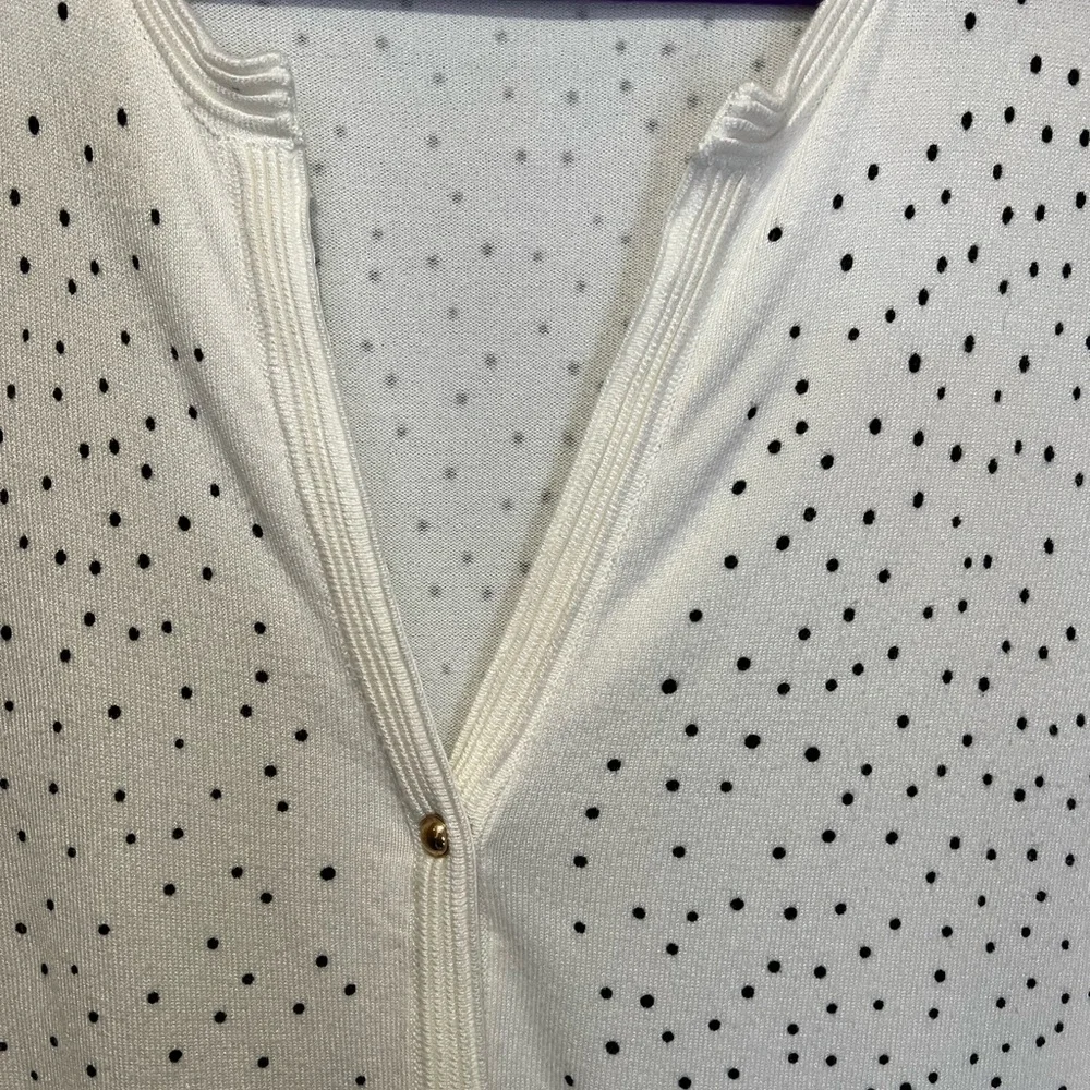 Women's White with Black Polka Dots Cardigan‎